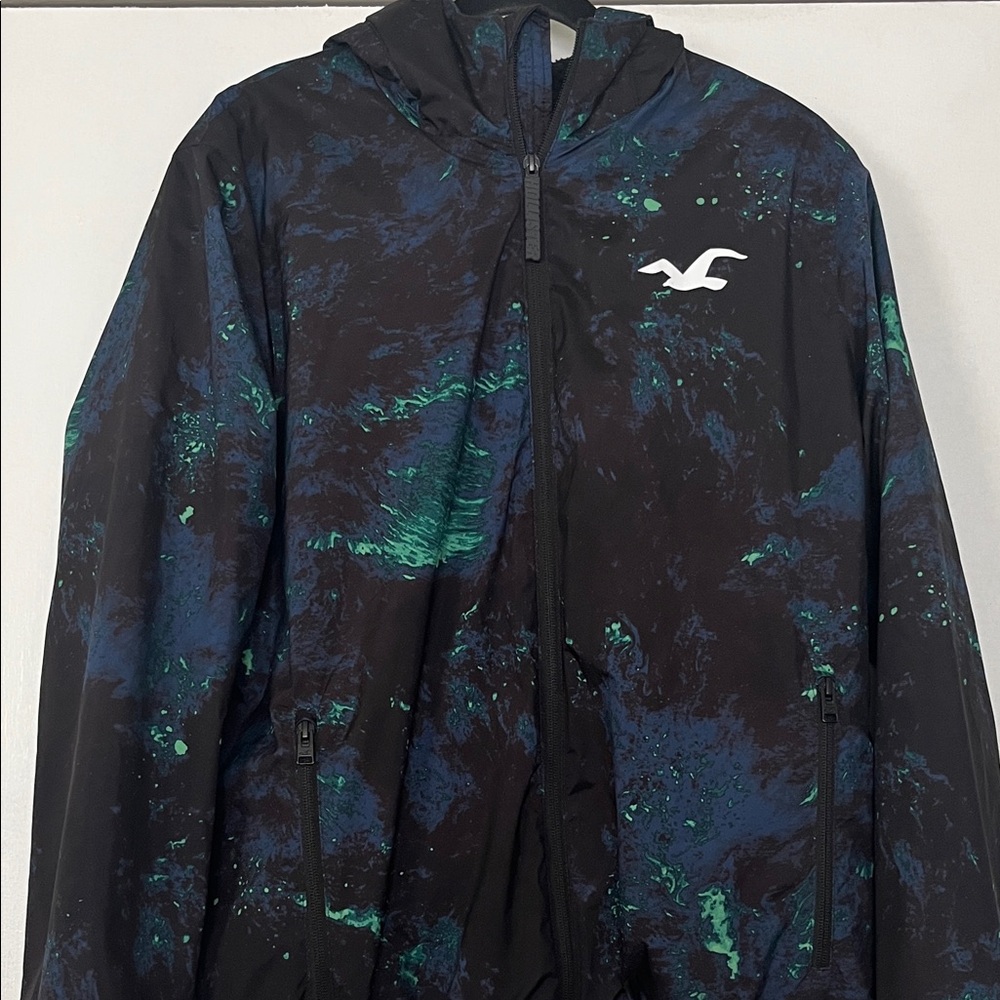 Hollister Epic Flex Jacket with Green and Blue Pattern